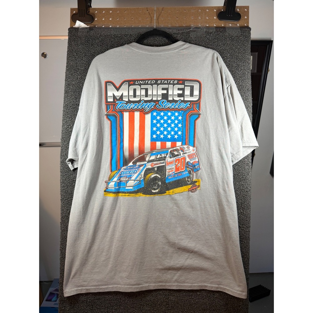 Gildan T-Shirt Mens 2XL Gray USMTS Modified Touring Series Racing Graphic